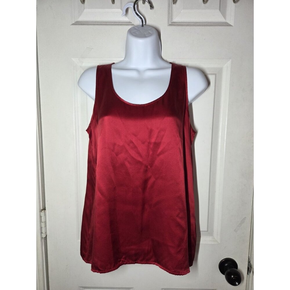 J Jill 100% Silk Red Sleeveless Tank Top Small Petite